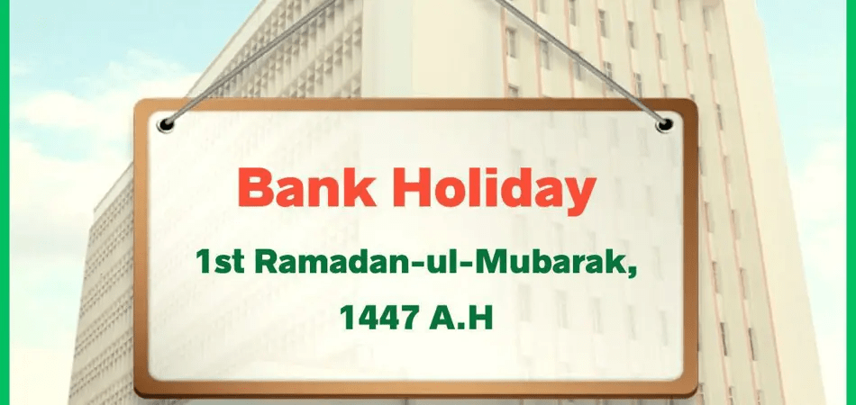 Banks to close for public dealing on 1st Ramadan